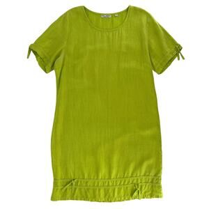Vintage linen Russ Berens Malibu lime green shift dress